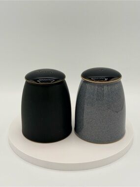 Denny Ceramic Black and Gray Salt & Pepper Shaker Set